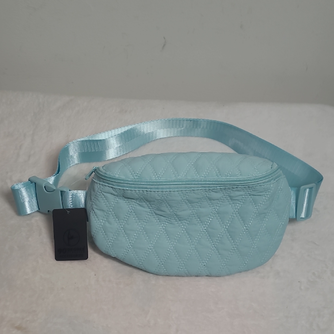 Quilted Light Blue Belt Bag